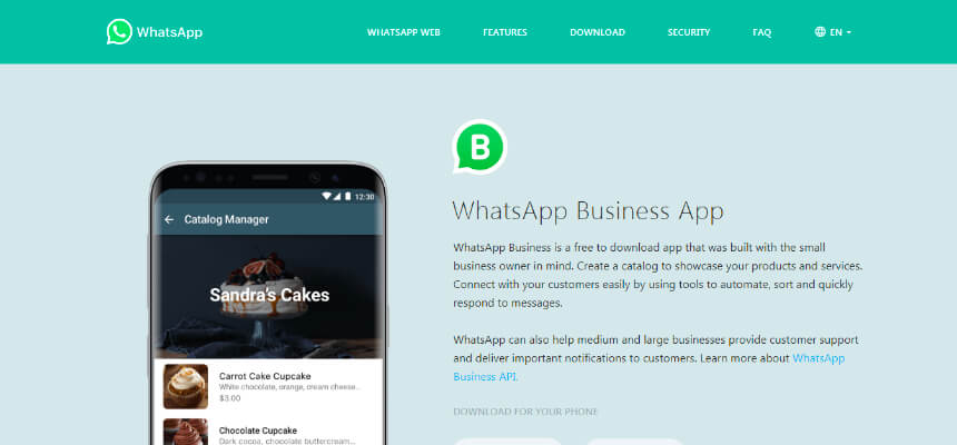 Whatsapp for business social media