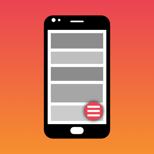 Floating hamburger menu guide